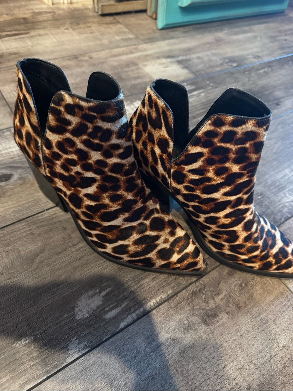 Gianni Bini Leopard Print Pointed-Toe Ankle Boots - Brown - Picture 2 of 6